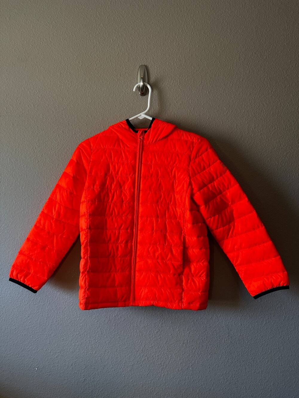 Gap Kids Orange Hooded Puffer Jacket Youth Medium Hood